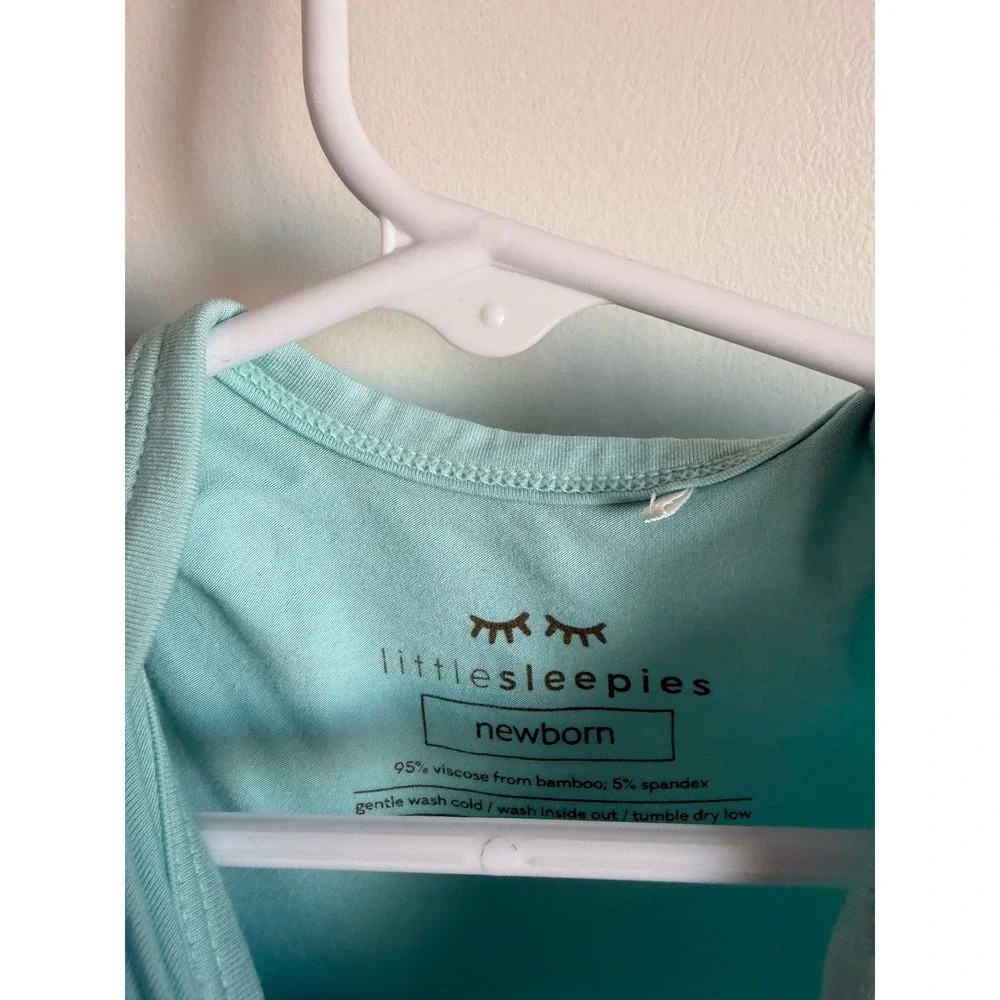 Little Sleepies Newborn Teal Bamboo Gown